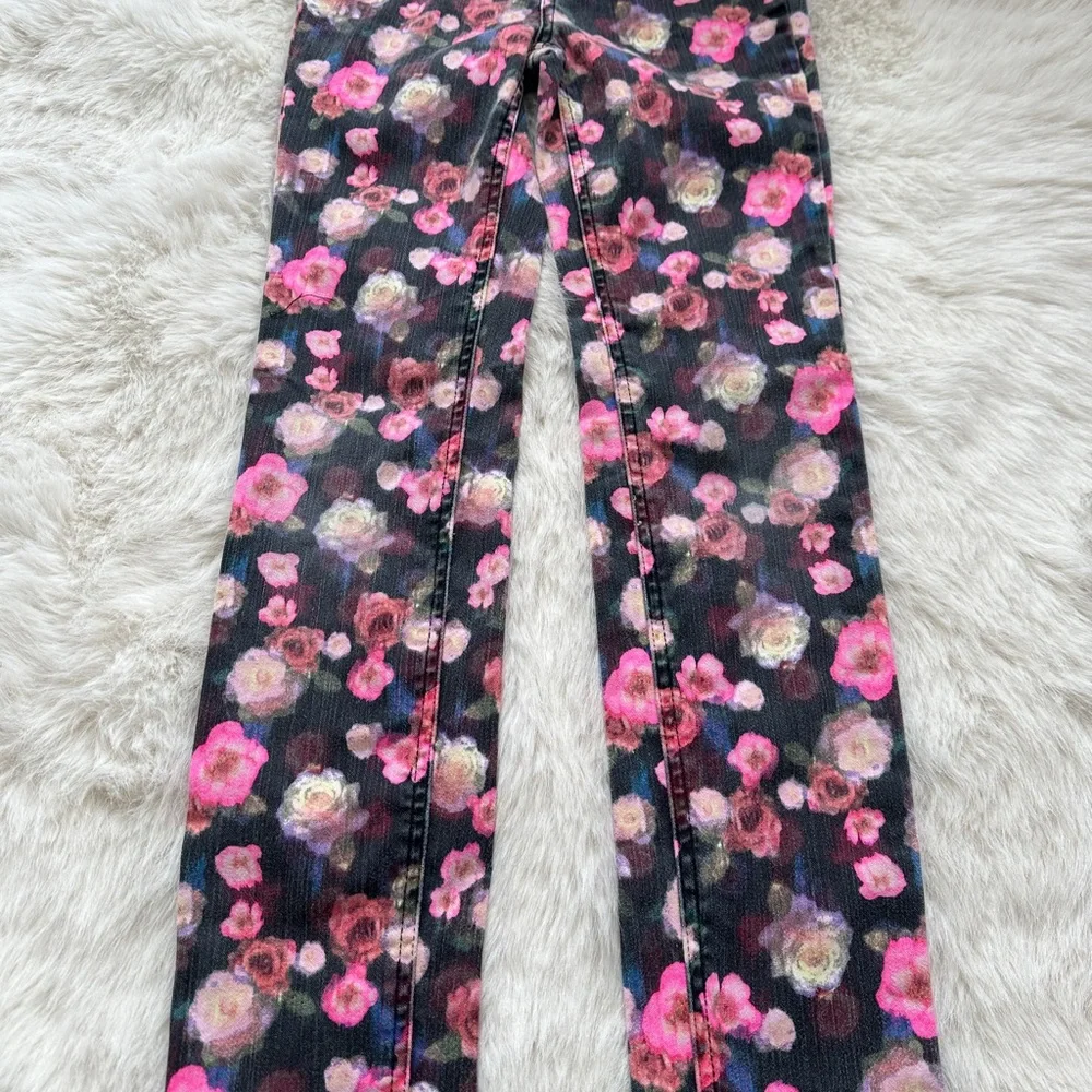 Justice floral print skinny jeans size girls 10 - Picture 8 of 11